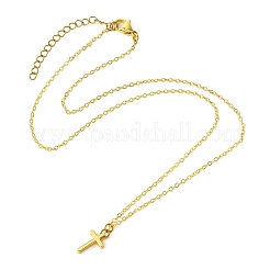 Brass Cross Pendants Necklace for Women&nbsp;NJEW-JN04911-01