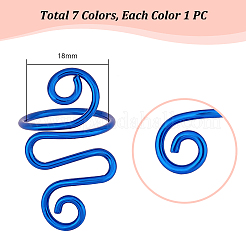 7Pcs 7 Colors Iron Yarn Guide Finger Holders&nbsp;AJEW-PH0011-76