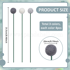 12Pcs 3 Colors Wool Artificial Flower&nbsp;AJEW-PH01681