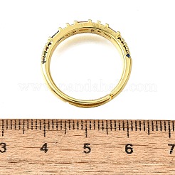 Adjustable Brass Micro Pave Cubic Zirconia Finger Rings for Women&nbsp;RJEW-H247-10G