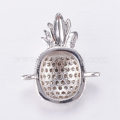 Brass Micro Pave Cubic Zirconia Links&nbsp;ZIRC-E135-05P