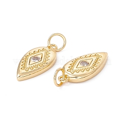 Rack Plating Brass Micro Pave Clear Cubic Zirconia Pendants&nbsp;ZIRC-C040-43G