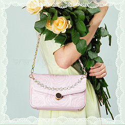 2Pcs 2 Style Acrylic Imitation Keshi Pearl & Aluminium Chain Bag Handles&nbsp;DIY-WR0002-69KCG
