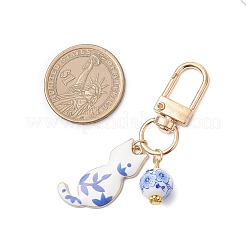 Cat Alloy Enamel Pendant Decoration&nbsp;HJEW-JM04431
