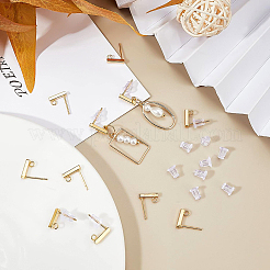 80Pcs Rectangle Stainless Steel Stud Earring Findings&nbsp;STAS-BC0003-09