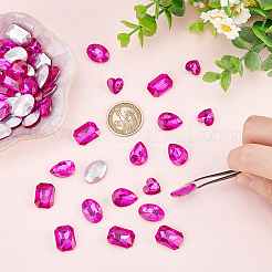 64Pcs 4 Style Glass Rhinestone Cabochons&nbsp;RGLA-FG0001-12