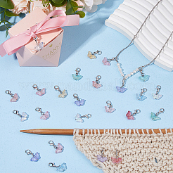 80Pcs 8 Styles Butterfly Transparent Spray Painted Glass Charms&nbsp;HJEW-DC00039