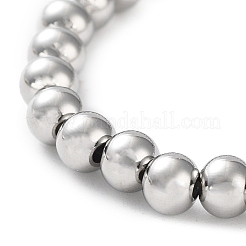 Non-Tarnish 316 Surgical Stainless Steel Round Beaded Stretch Bracelets&nbsp;BJEW-M305-01D-P