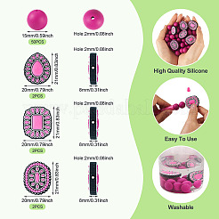 56Pcs 4 Styles Silicone Beads&nbsp;FIND-TA0010-75D