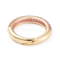 Adjustable Brass Micro Pave Cubic Zirconia Cuff Rings&nbsp;RJEW-L098-007C-G