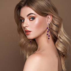 3 Pairs 3 Colors Rhinestone Dangle Stud Earrings&nbsp;EJEW-AN0003-76