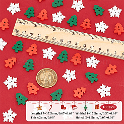 Christmas Theme Wood Button&nbsp;WOOD-WH0347-14