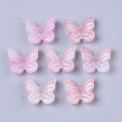Transparent Spray Painted Glass Charms&nbsp;LS-GLAA-T016-21D