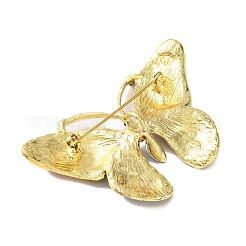 Golden Plated Alloy Colorful Rhinestone Insect Brooches&nbsp;JEWB-L017-07G-02