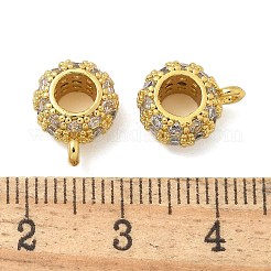 Brass Micro Pave Cubic Zirconia Tube Bails&nbsp;KK-U050-09G