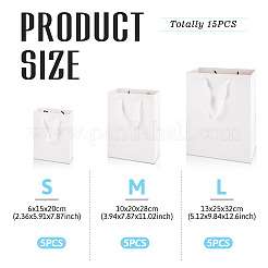 15Pcs 3 Sizes Rectangle Paper Gift Storage Tote Bags with Handle&nbsp;ABAG-TA0001-73A