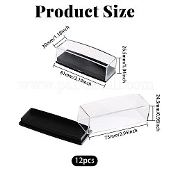 Plastic Storage Boxes with Black Base for Lapel Pins Tie Clips&nbsp;CON-WH0112-099