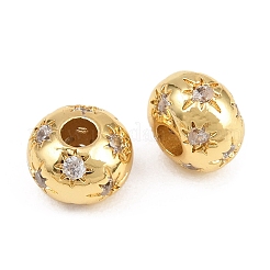 Brass Micro Pave Clear Cubic Zirconia Beads&nbsp;KK-Z162-14G