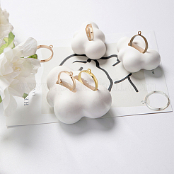 50Pcs 5 Colors Adjustable Brass Loop Ring Base&nbsp;KK-DC0002-52