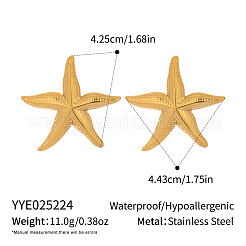 Stainless Steel Textured Starfish Stud Earrings&nbsp;FU0930-2