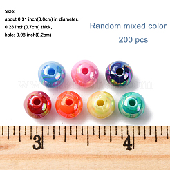 200Pcs Opaque Acrylic Beads&nbsp;MACR-FP0001-17A