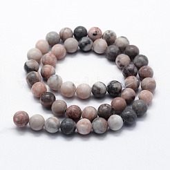 Natural Pink Zebra Jasper Beads Strands&nbsp;G-I199-26-10mm