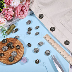 48Pcs 4 Styles Alloy Shank Buttons&nbsp;BUTT-CA0001-37
