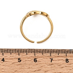 304 Stainless Steel Rhinestone Cuff Open Rings for Women&nbsp;RB-CBA2039-04G