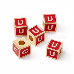 Rack Plating Brass Enamel Beads&nbsp;KK-B060-04G-03U