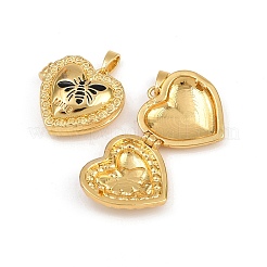 Brass Enamel Locket Pendants&nbsp;KK-P335-09G