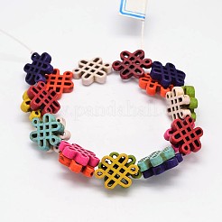 Chinese Knot Synthetic Turquoise Bead Strands&nbsp;G-M150-35