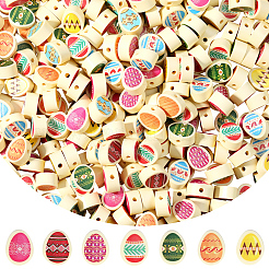 400Pcs Printed Handmade Polymer Clay Beads&nbsp;CLAY-PA0001-36