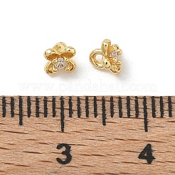 Brass Micro Pave Clear Cubic Zirconia Charms&nbsp;CU-CBA9FFD-05G-A
