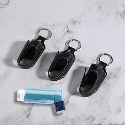 Asthma Inhaler Holder PU Leather Travel Handy Holder Keychain&nbsp;AJEW-WH0504-18