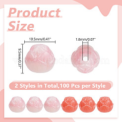 200Pcs 2 Colors Opaque Acrylic Beads&nbsp;OACR-HY0001-21