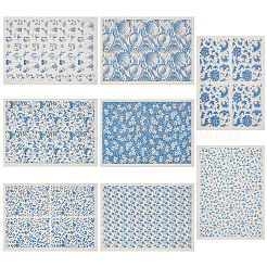 8Sheets 8 Styles Paper Ceramic Decals&nbsp;CELT-GF0001-03