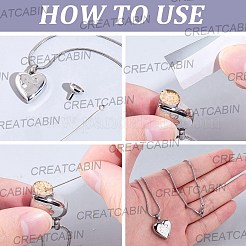 1Pc Stainless Steel Paw Print Heart Urn Ashes Pendant Necklaces&nbsp;NJEW-CN0001-15P