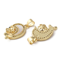 Brass Micro Pave Cubic Zirconia Pendants&nbsp;KK-D057-18G