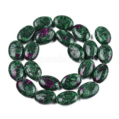 Flat Oval Synthetic Ruby in Zoisite Stone Beads Strands&nbsp;G-S113-29