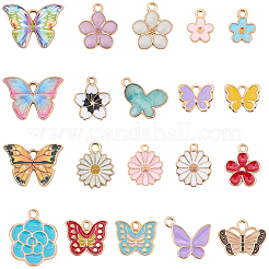 100Pcs 20 Styles Alloy Enamel Charms&nbsp;ENAM-BM0001-04
