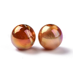UV Plating Rainbow Iridescent Acrylic Beads&nbsp;X-PACR-H003-12