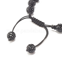 Sparkling Ball Rhinestone Braided Bead Bracelet for Women&nbsp;BJEW-JB07703-05