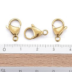 Ion Plating(IP) 304 Stainless Steel Lobster Claw Clasps&nbsp;STAS-H353-F-02G
