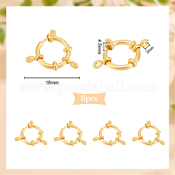 8Pcs Ion Plating(IP) 304 Stainless Steel Spring Ring Clasps&nbsp;STAS-UN0059-92A