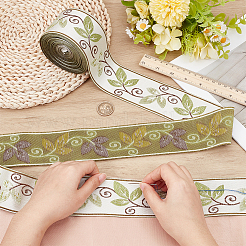 12.5m Leaf Pattern Vintage Jacquard Polyester Ribbon&nbsp;OCOR-PH0008-08
