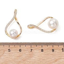 2Pcs Brass Micro Pave Clear Cubic Zirconia Pendants&nbsp;PALLOY-JF05486