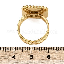 Square 304 Stainless Steel Enamel Finger Rings for Women&nbsp;RJEW-G355-06G-02