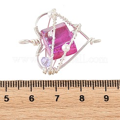 Electroplated Natural Quartz Copper Wire Wrapped Pendants&nbsp;PALLOY-TA00429-04