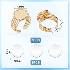 DIY Blank Dome 304 Stainless Steel Open Cuff Ring Making Kit&nbsp;DIY-UN0005-81