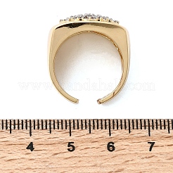 Brass Micro Pave Clear Cubic Zirconia Cuff Rings&nbsp;RJEW-H262-05G
